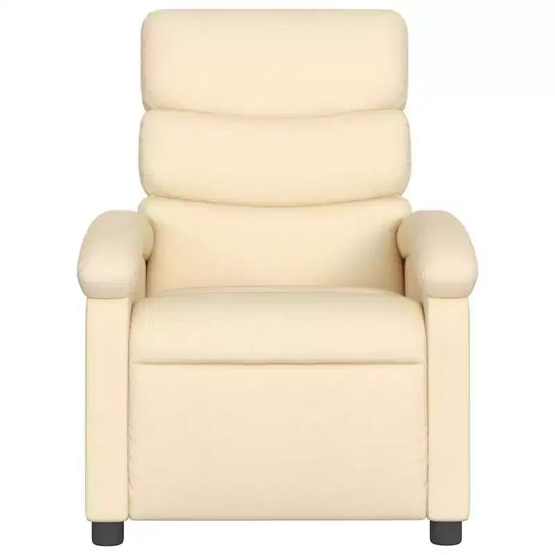vidaXL Poltrona Reclinabile Elettrica - Poltrona Relax Regolabile in Tessuto Crema con Poggiapiedi Motorizzato, Tasca Laterale e Imbottitura Spessa per Soggiorno, Camera da Letto