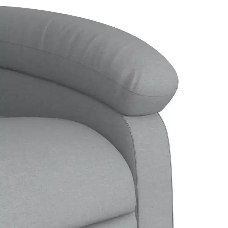 Poltrona Reclinabile Elettrica vidaXL per Anziani - Tessuto Grigio Chiaro, Sollevatore Elettrico, Reclinazione Manuale, Comfort Imbottito, Tasca Laterale, Struttura Solida