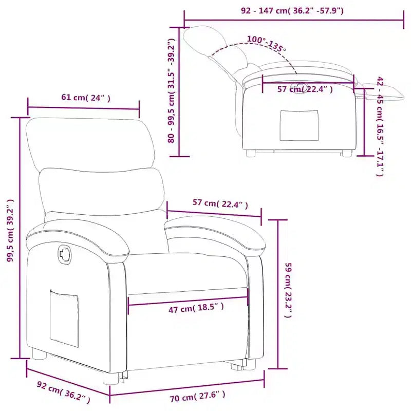 Poltrona Reclinabile Elettrica vidaXL per Anziani - Tessuto Grigio Chiaro, Sollevatore Elettrico, Reclinazione Manuale, Comfort Imbottito, Tasca Laterale, Struttura Solida