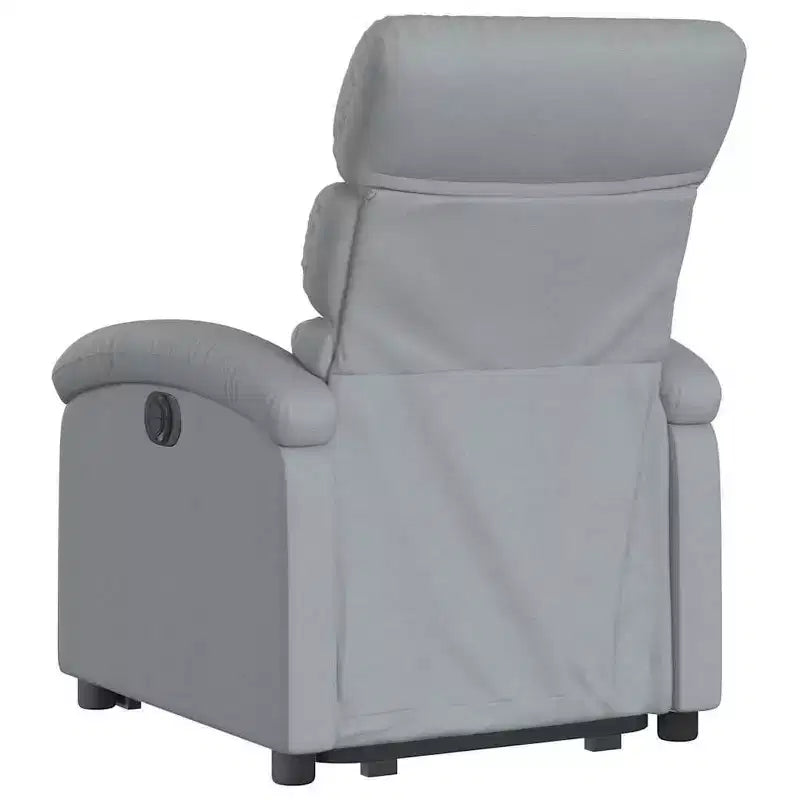 Poltrona Reclinabile Elettrica vidaXL per Anziani - Tessuto Grigio Chiaro, Sollevatore Elettrico, Reclinazione Manuale, Comfort Imbottito, Tasca Laterale, Struttura Solida