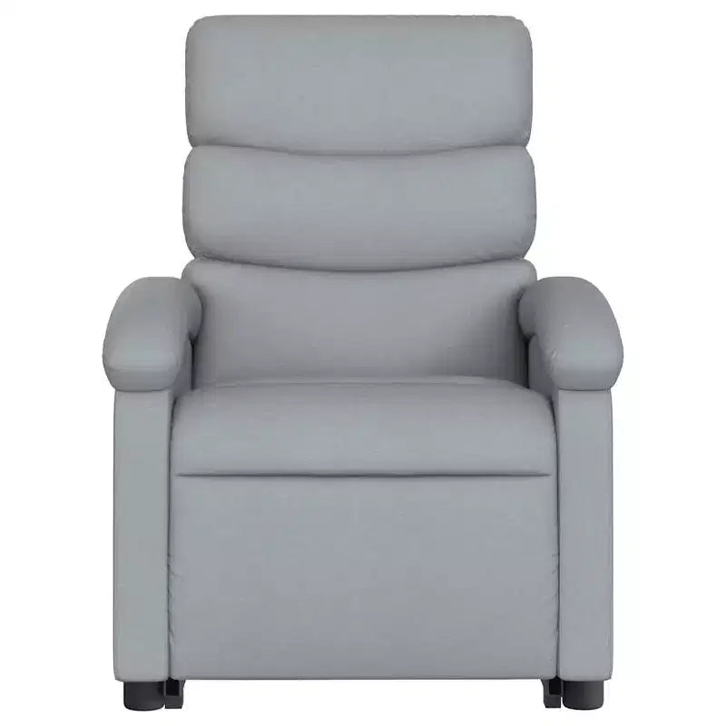Poltrona Reclinabile Elettrica vidaXL per Anziani - Tessuto Grigio Chiaro, Sollevatore Elettrico, Reclinazione Manuale, Comfort Imbottito, Tasca Laterale, Struttura Solida