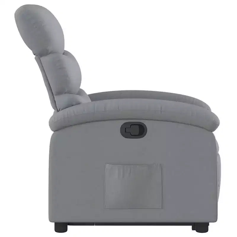 Poltrona Reclinabile Elettrica vidaXL per Anziani - Tessuto Grigio Chiaro, Sollevatore Elettrico, Reclinazione Manuale, Comfort Imbottito, Tasca Laterale, Struttura Solida