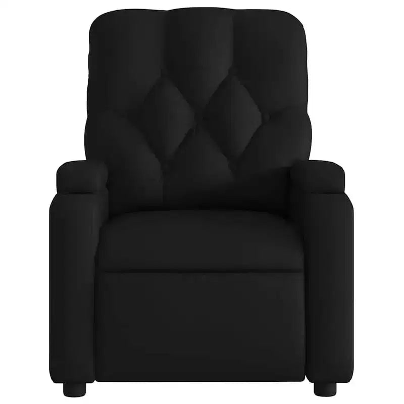 vidaXL Poltrona Reclinabile Massaggiante Elettrica Nera - Ecopelle, Poltrona Relax Motorizzata con Vibrazione Massaggiante, Portabicchieri, Tasca Laterale