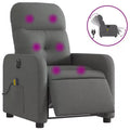 vidaXL Dark Gray Fabric Electric Massage Recliner Chair - Motorized Reclining Armchair with Vibration Massage, Comfortable Seating, and Sturdy Frame