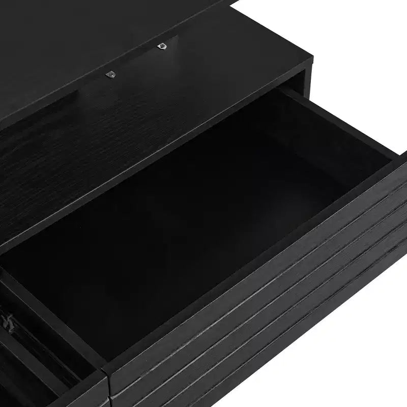 Tavolino moderno a LED Okak 47.2, tavolo centrale rettangolare dimmerabile intelligente con 2 cassetti a scomparsa e controllo touch per soggiorno/home theater