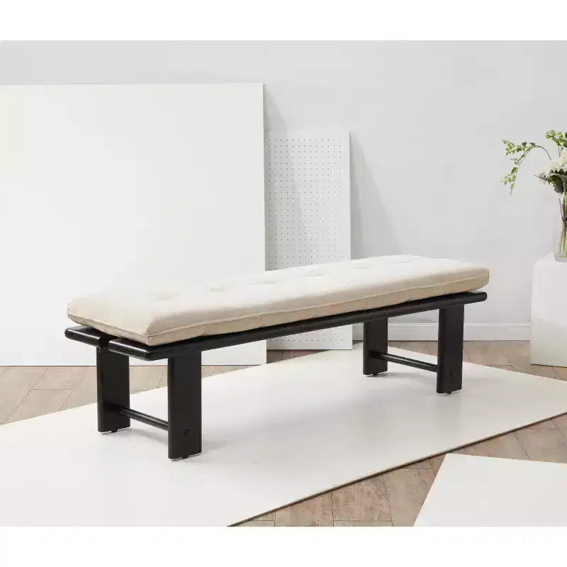 Panca Bartolili Wood & Cushion - SFV5116 - Beige/Nero - Safavieh Couture