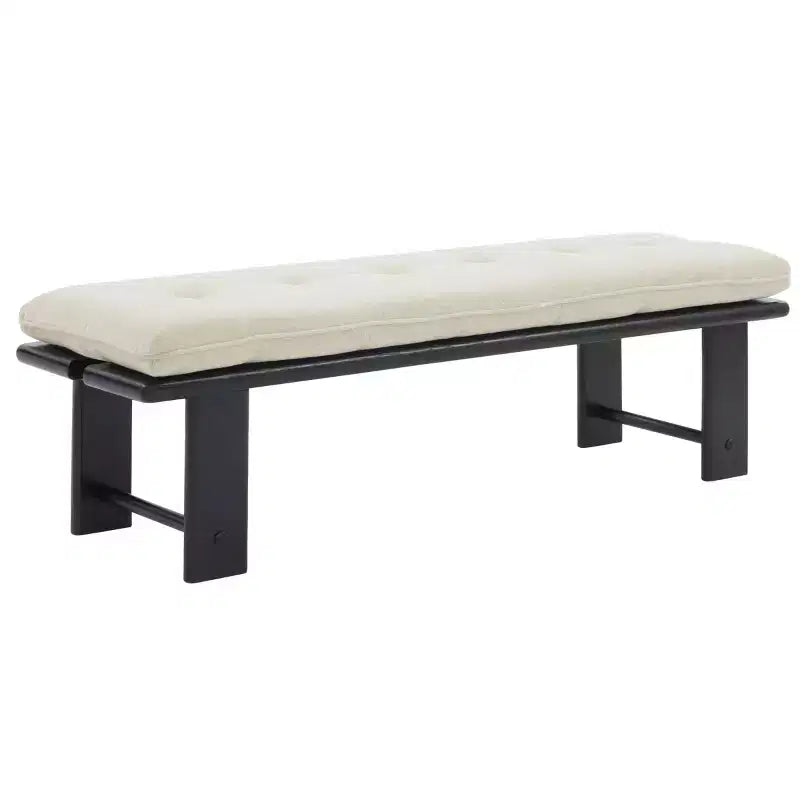 Panca Bartolili Wood & Cushion - SFV5116 - Beige/Nero - Safavieh Couture