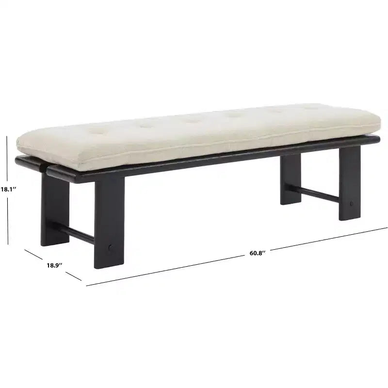 Panca Bartolili Wood & Cushion - SFV5116 - Beige/Nero - Safavieh Couture