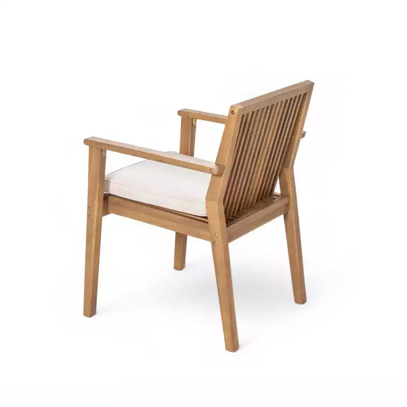 Christopher Knight Home Caitlyn Set da Pranzo Rustico da Esterno 7 Pezzi in Legno di Acacia con Cuscini