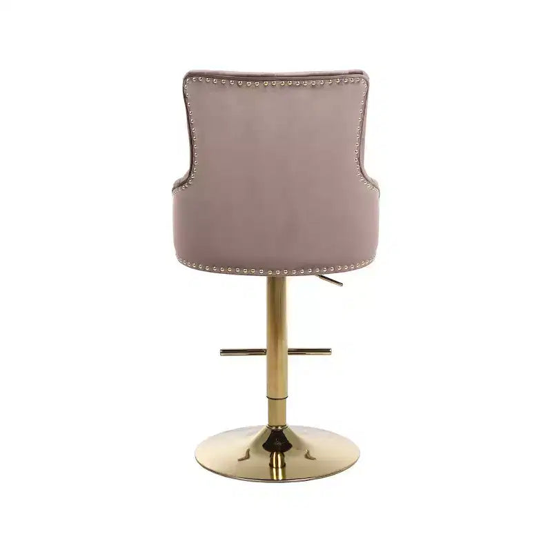 Meridian Furniture, Sgabello Regolabile Claude in Velluto Rosa