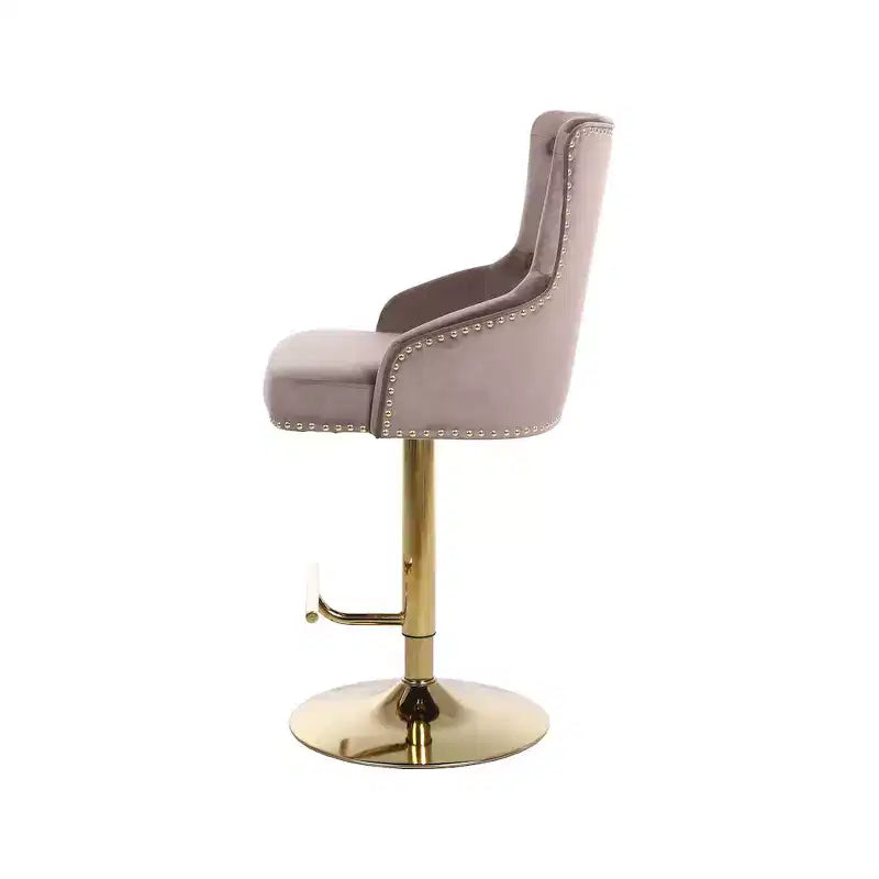 Meridian Furniture, Sgabello Regolabile Claude in Velluto Rosa