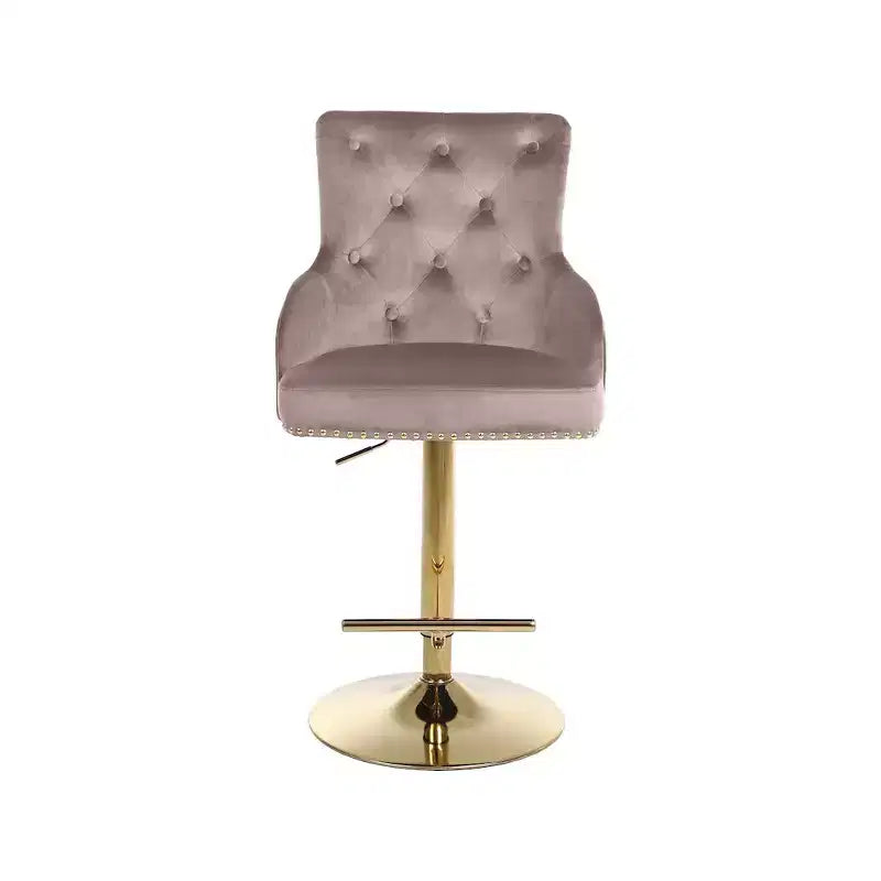 Meridian Furniture, Sgabello Regolabile Claude in Velluto Rosa