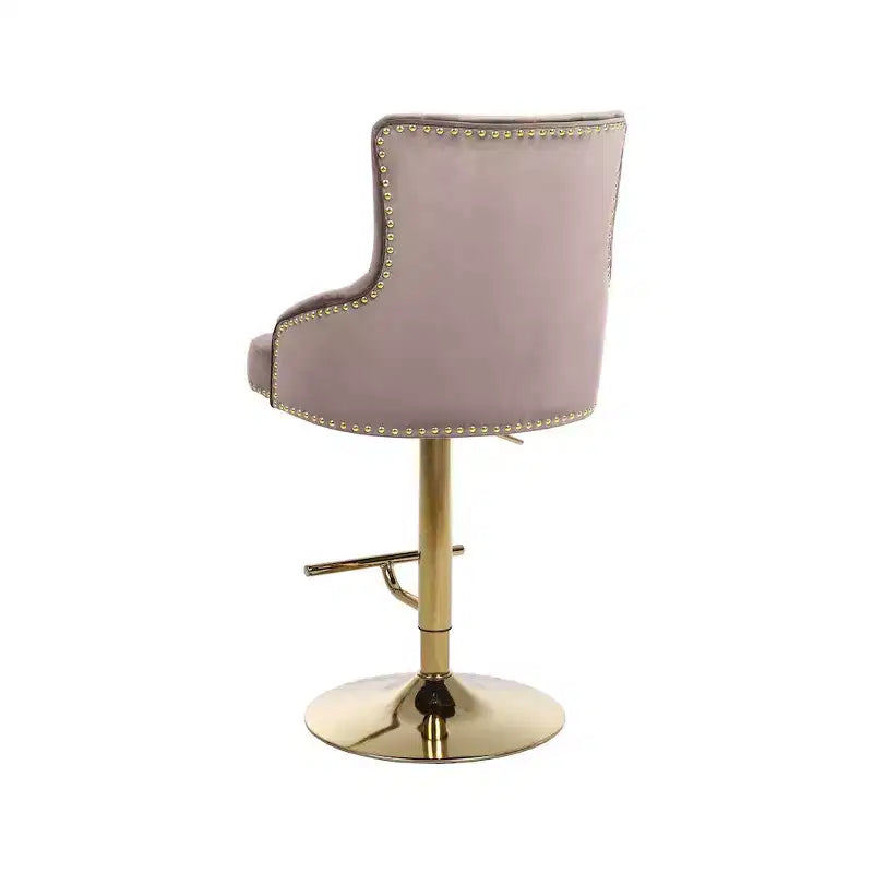 Meridian Furniture, Sgabello Regolabile Claude in Velluto Rosa