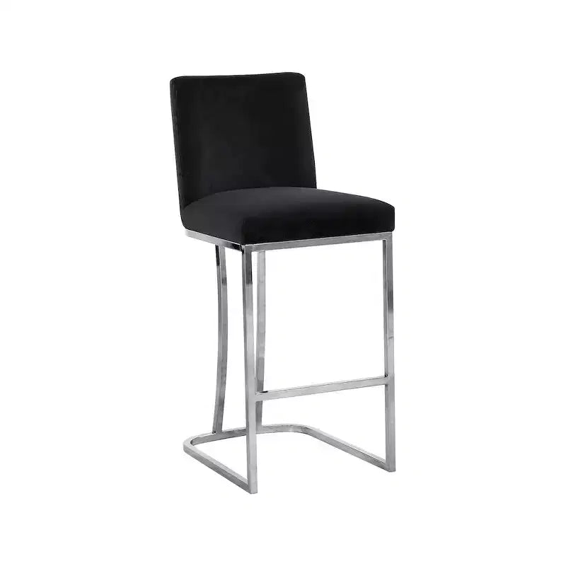 Meridian Furniture,Heidi Black Velvet Stool
