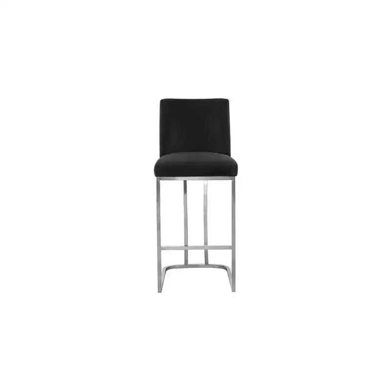 Meridian Furniture,Heidi Black Velvet Stool