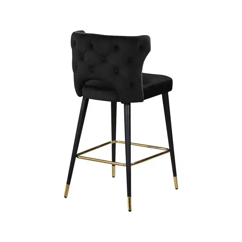 Meridian Furniture, Sgabello Kelly in velluto nero, Set da 2