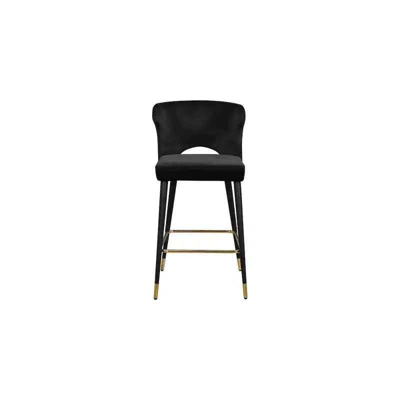 Meridian Furniture, Sgabello Kelly in velluto nero, Set da 2