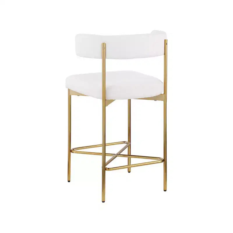 Meridian Furniture, Sgabello Rivage crema in tessuto testurizzato di lino resistente, set da 2