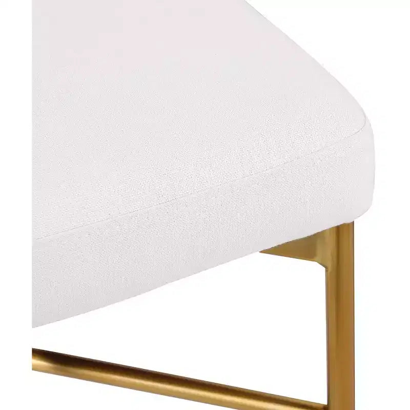 Meridian Furniture, Sgabello Rivage crema in tessuto testurizzato di lino resistente, set da 2