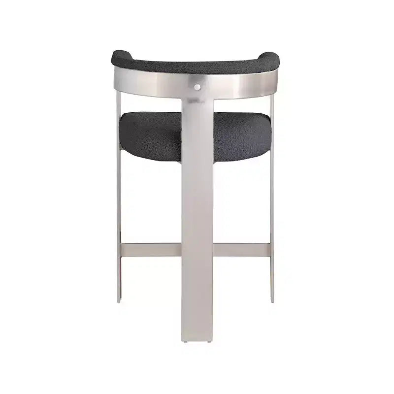 Meridian Furniture, Sgabello da bancone Romeo in tessuto Boucle nero, set da 2