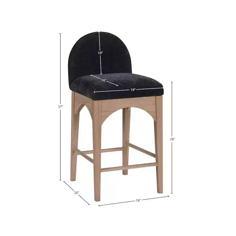 Meridian Furniture, Sgabello in ciniglia nera Waldorf