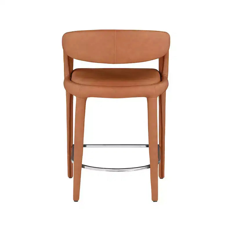 Meridian Furniture, Sgabello Sylvester in Pelle Vegana Color Cognac