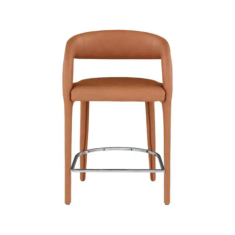 Meridian Furniture, Sgabello Sylvester in Pelle Vegana Color Cognac
