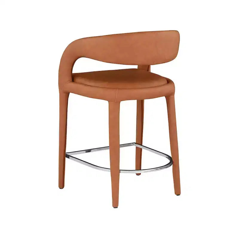 Meridian Furniture, Sgabello Sylvester in Pelle Vegana Color Cognac