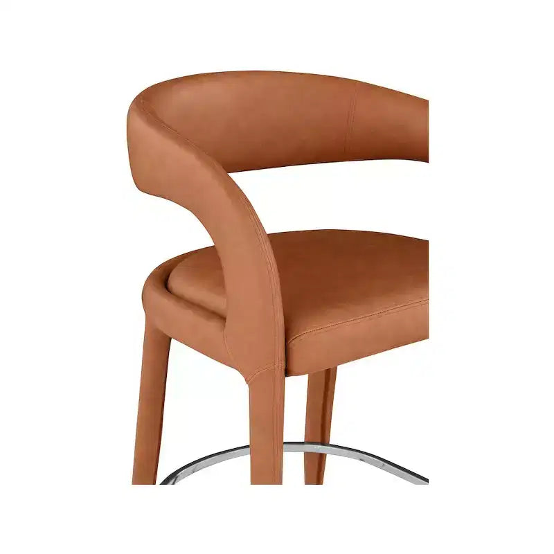 Meridian Furniture, Sgabello Sylvester in Pelle Vegana Color Cognac