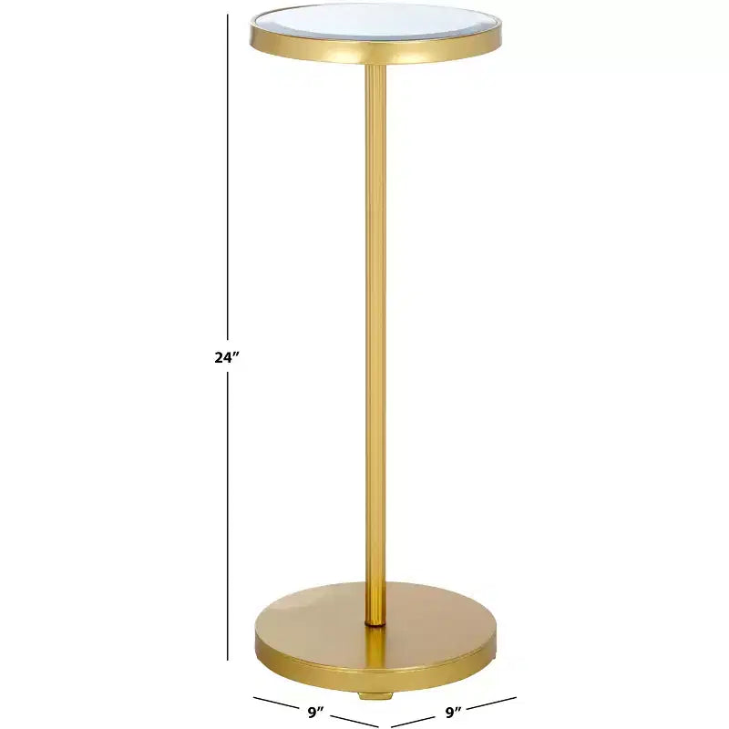 Tavolino Rotondo Paku - ACC2323A - Oro/Specchio - Safavieh