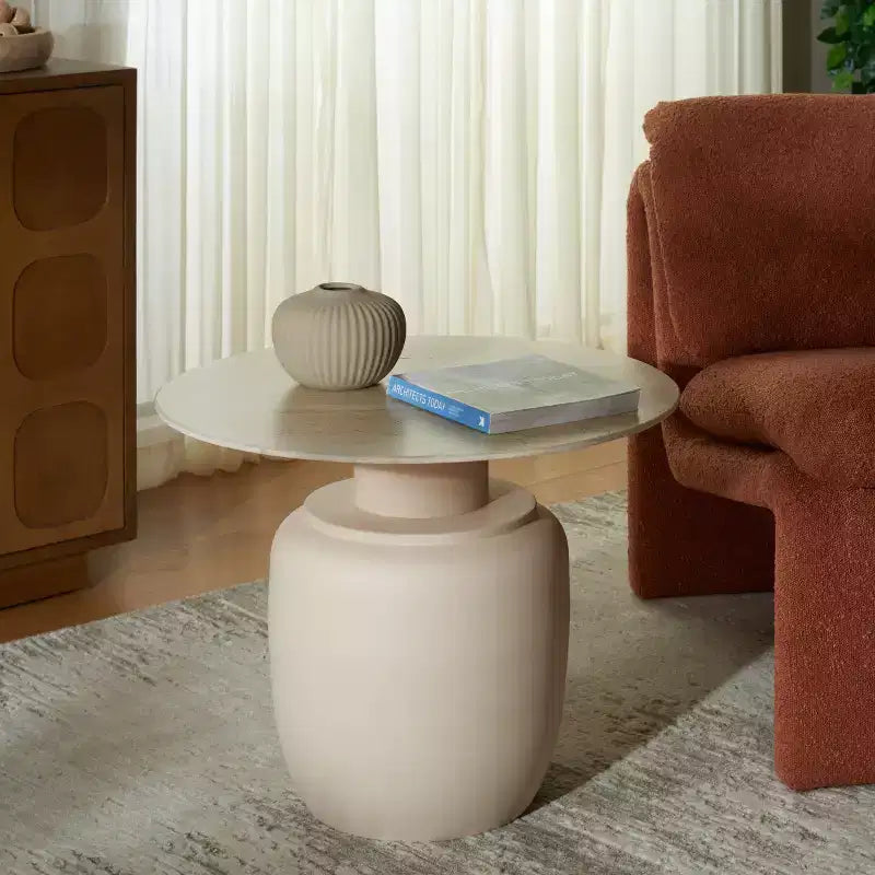 Tavolino in ceramica alta Kielh - ACC2902A - Ceramica beige/beige - Safavieh