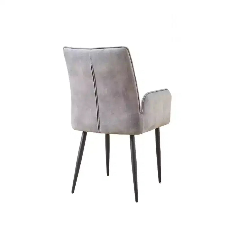 ModernLuxe Set di 2 sedie da pranzo, sedie d'accento rivestite in velluto con seduta morbida imbottita e struttura in ferro, sedie senza braccioli, sedie a poltroncina, giallo/grigio