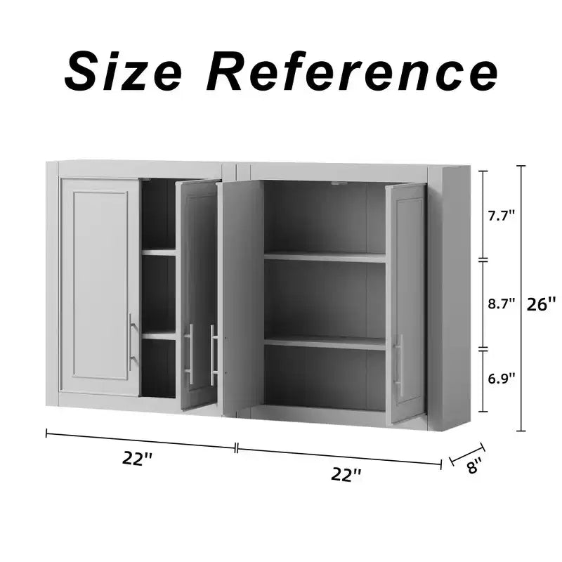 PexFix 26x44x8 White Wall Mounted Laundry Cabinet Storage Organizer