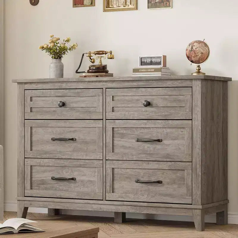 Cassettiera a 6 cassetti per camera da letto, Comò largo 120 cm in legno, Organizer moderno indipendente, Soggiorno, Ingresso