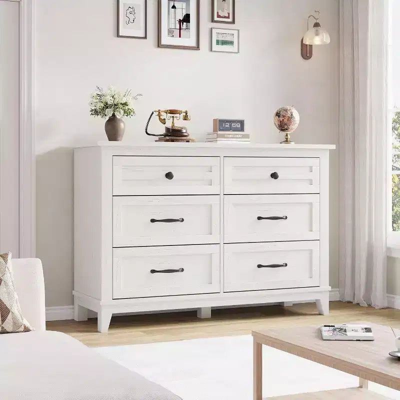 Cassettiera a 6 cassetti per camera da letto, Comò largo 120 cm in legno, Organizer moderno indipendente, Soggiorno, Ingresso
