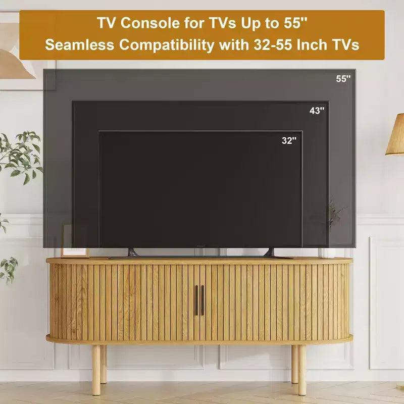 Mobile porta TV da 47,2", consolle TV moderna con vano portaoggetti e ante scorrevoli, centro di intrattenimento per videogiochi con armadietto per soggiorno, camera da letto