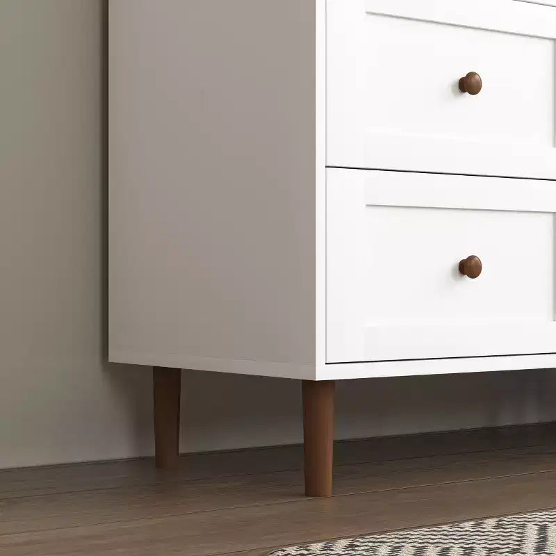MAYEERTY Mobile Contenitore Bianco in MDF Vetrina con Ante in Vetro Ripiani Regolabili Credenza Autoportante per Cucina Soggiorno