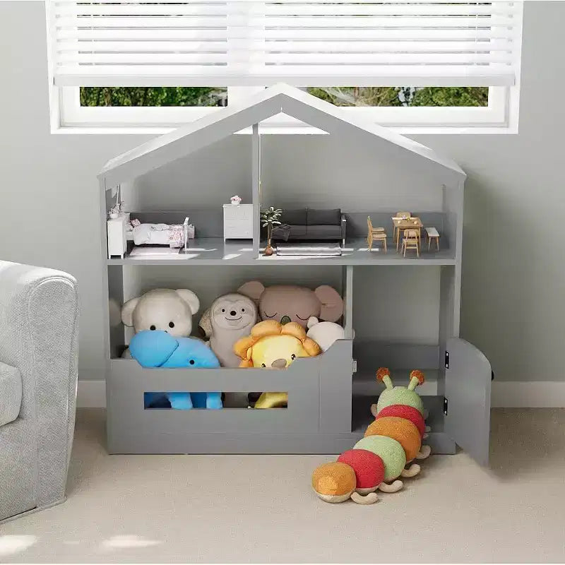 Libreria a 3 Livelli per Bambini, Organizzatore Porta Giocattoli con Luce con Sensore di Movimento, Scaffale in Legno per Libri, Porta Libri per Camerette, Aule, Sala Giochi