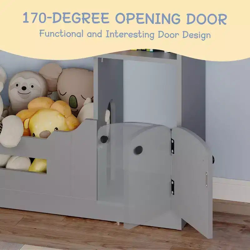 Libreria a 3 Livelli per Bambini, Organizzatore Porta Giocattoli con Luce con Sensore di Movimento, Scaffale in Legno per Libri, Porta Libri per Camerette, Aule, Sala Giochi