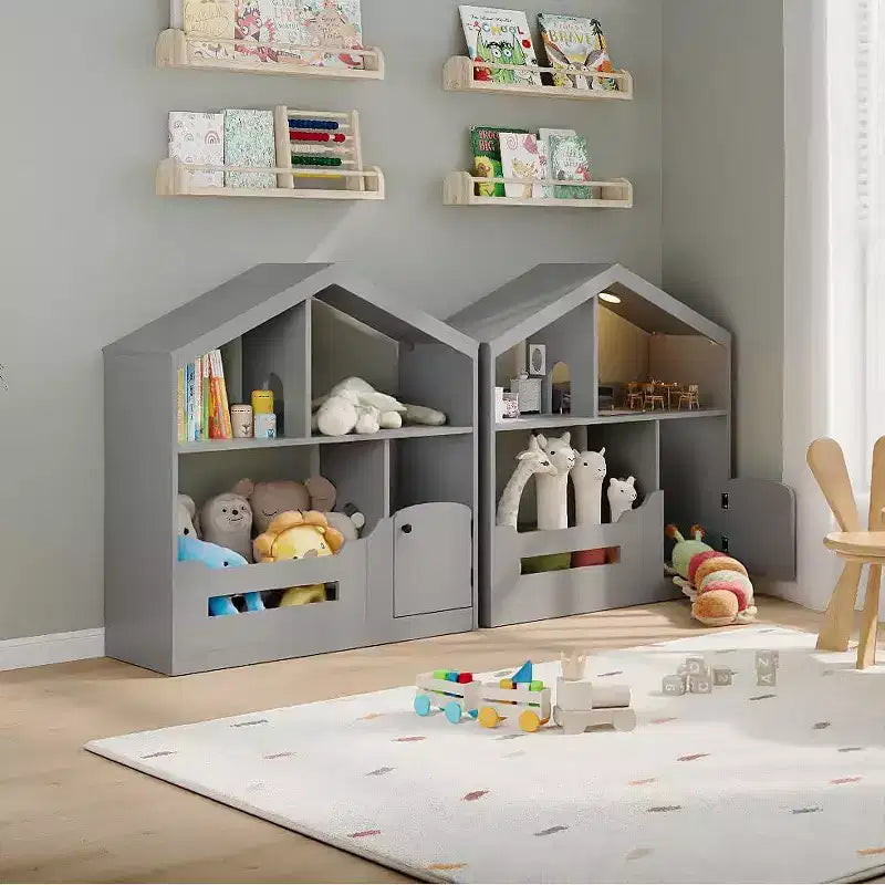 Libreria a 3 Livelli per Bambini, Organizzatore Porta Giocattoli con Luce con Sensore di Movimento, Scaffale in Legno per Libri, Porta Libri per Camerette, Aule, Sala Giochi