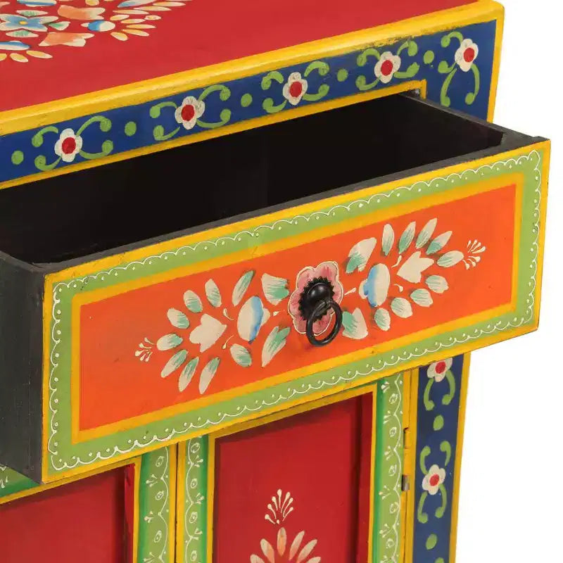 vidaXL Sideboard Mixed Color Solid Mango Wood Small Sideboard