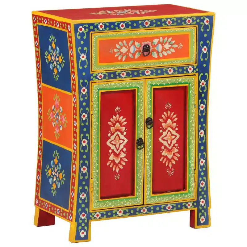vidaXL Sideboard Mixed Color Solid Mango Wood Small Sideboard
