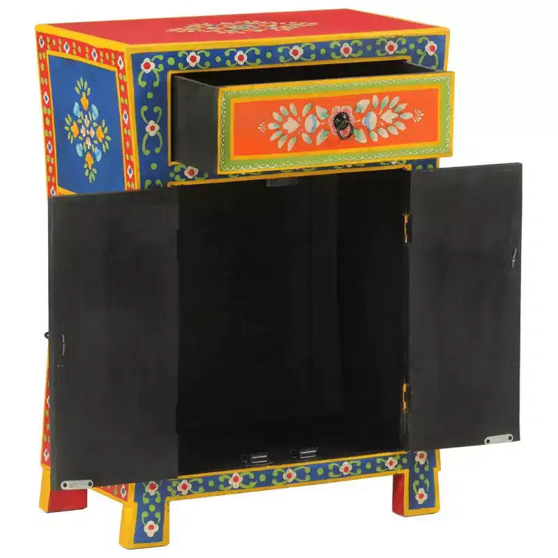 vidaXL Sideboard Mixed Color Solid Mango Wood Small Sideboard
