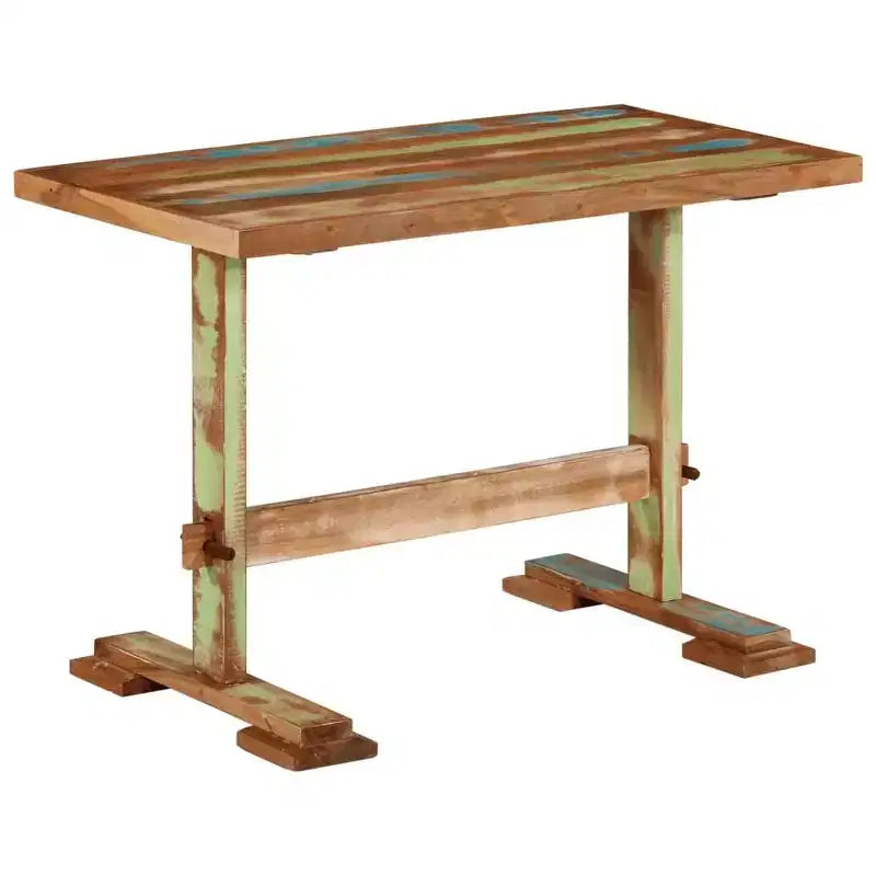 vidaXL Dining Table Multicolor Solid reclaimed wood Medium