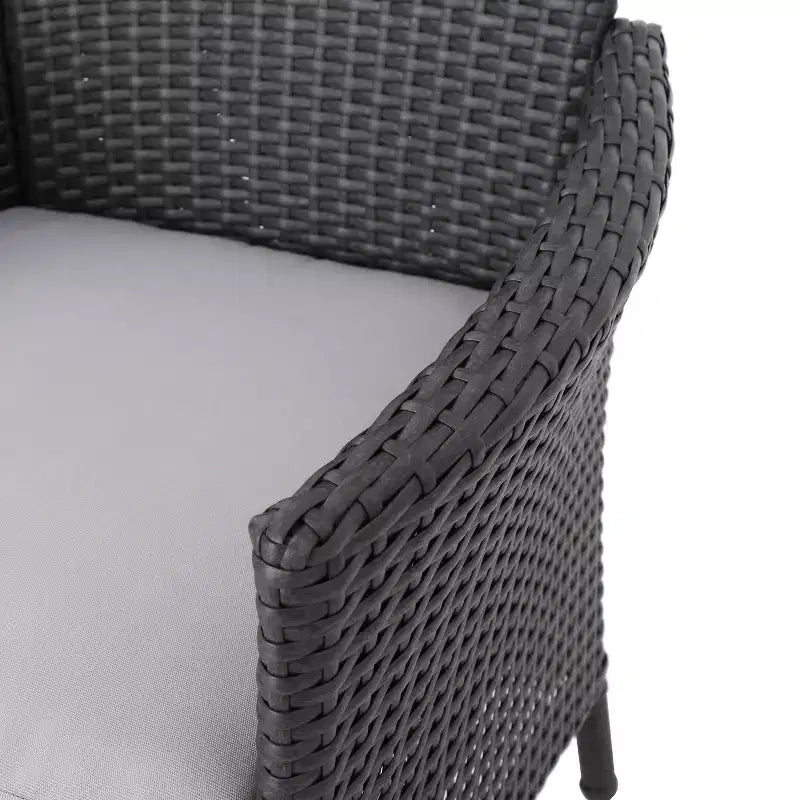 Christopher Knight Home Moralis Set da Pranzo da Esterno a 7 Pezzi in Legno di Acacia e Vimini con Cuscino