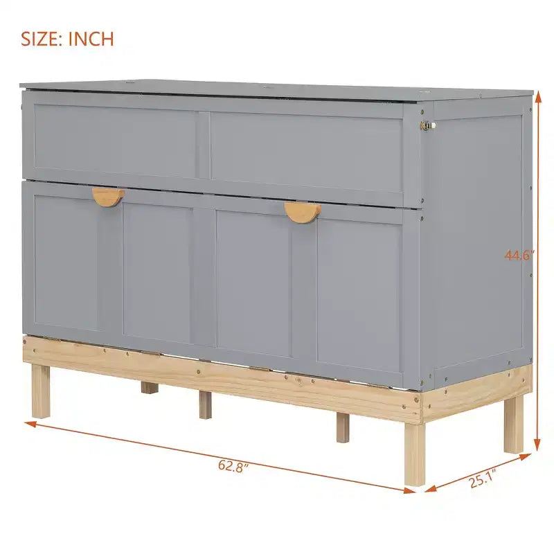 Whisen Queen Size Murphy Bed, Space-Saving, Durable Construction, Simple Setup with Hardware
