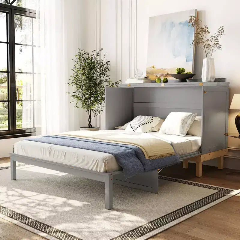 Whisen Queen Size Murphy Bed, Space-Saving, Durable Construction, Simple Setup with Hardware