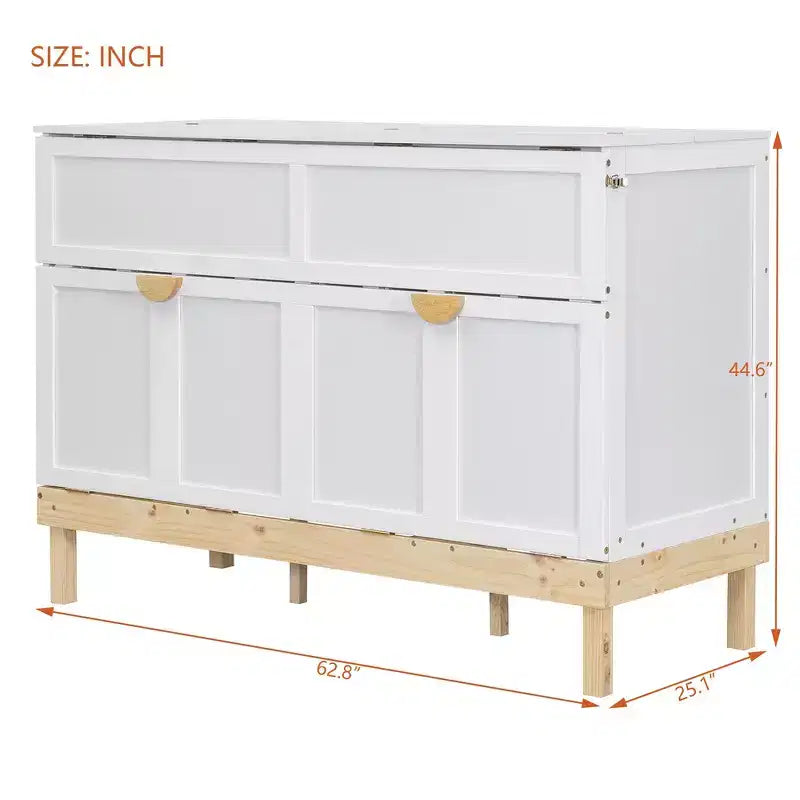Whisen Queen Size Murphy Bed, Space-Saving, Durable Construction, Simple Setup with Hardware