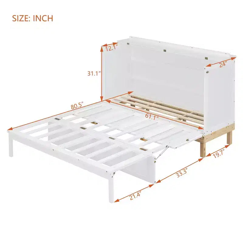 Whisen Queen Size Murphy Bed, Space-Saving, Durable Construction, Simple Setup with Hardware