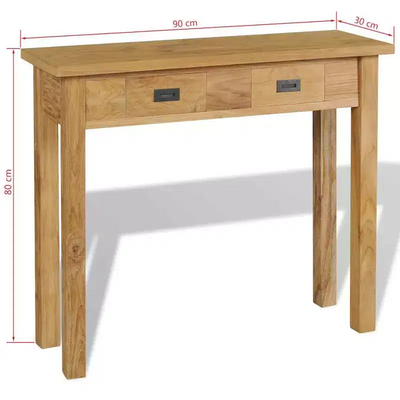 vidaXL Console Table Solid Teak 35.4x11.8x31.5